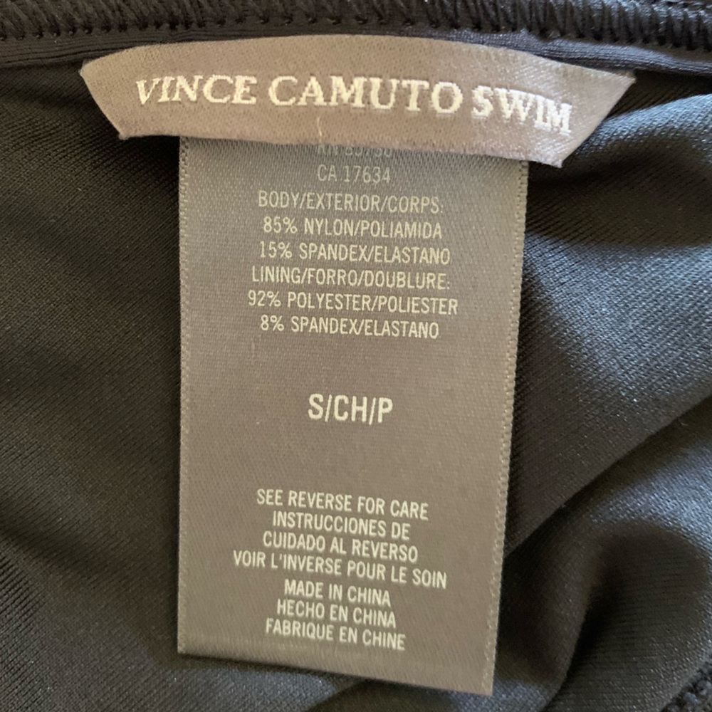 Vince Camuto Black Cruise Lines Mesh Triangle Statement Bikini Swimsuit Top - Picture 11 of 11